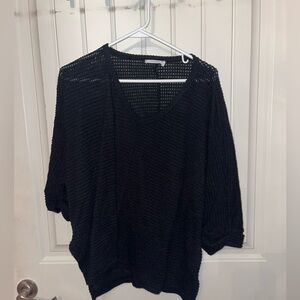 Black Knit V-Neck Sweater
